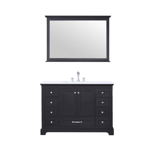 Dukes Modern Espresso 48" Single Vanity with Quartz Top, With Faucet and Mirror