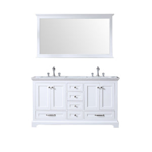 Lexora Dukes Transitional White 60" Double Sink Vanity Set | LD342260DADSM58F