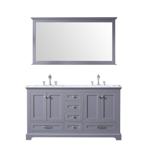 Lexora Dukes Transitional Dark Grey 60" Double Sink Vanity Set | LD342260DBDSM58F