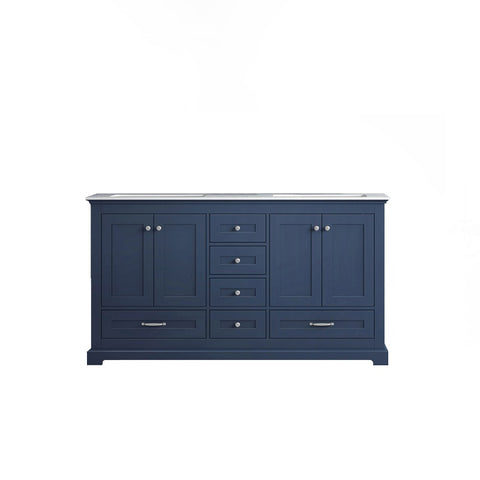 Image of Lexora Dukes Transitional Navy Blue 60" Double Vanity, no Mirror | LD342260DEDS000
