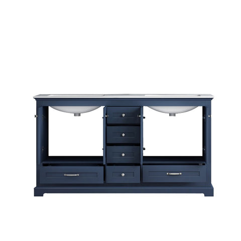 Image of Lexora Dukes Transitional Navy Blue 60" Double Vanity, no Mirror | LD342260DEDS000