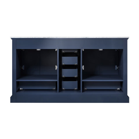 Image of Lexora Dukes Transitional Navy Blue 60" Double Vanity Set | LD342260DEDSM58F