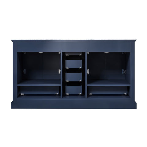Image of Lexora Dukes Transitional Navy Blue 60" Double Vanity, with 58" Mirror | LD342260DEDSM58