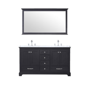 Lexora Dukes Transitional Espresso 60" Double Vanity Set | LD342260DGDSM58F
