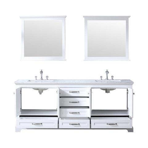 Image of Lexora Dukes Transitional White 80" Double Vanity Set | LD342280DADSM30F