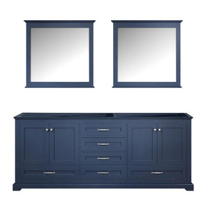 Lexora Dukes Transitional Navy Blue 80" Double Vanity, no Top | LD342280DE00M30