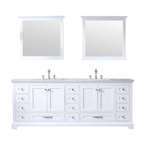 Lexora Dukes Transitional White 84" Double Vanity Set | LD342284DADSM34F