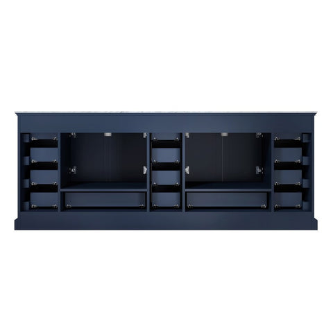 Image of Lexora Dukes Transitional Navy Blue 84" Double Vanity, with 34" Mirror | LD342284DEDSM34