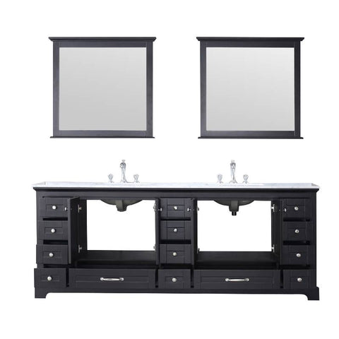 Image of Lexora Dukes Transitional Espresso 84" Double Vanity Set | LD342284DGDSM34F