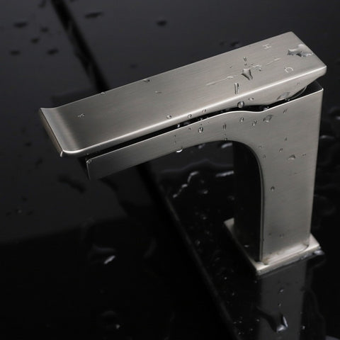 Image of Lexora Balzani Brass Single Hole Waterfall Bathroom Faucet - Gun Metal | LFS1011GM