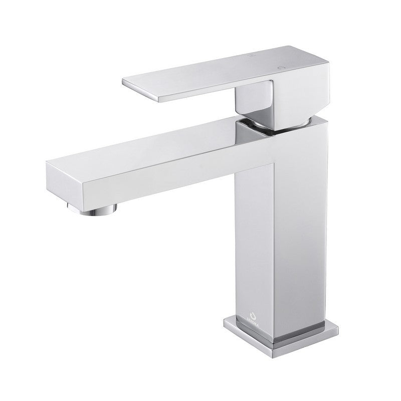 Lexora Monte Modern Stainless Steel Single Hole Bathroom Faucet - Chrome | LFS1012CH