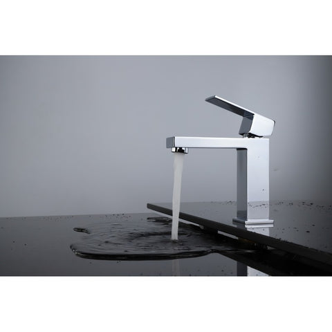 Image of Lexora Monte Modern Stainless Steel Single Hole Bathroom Faucet - Chrome | LFS1012CH