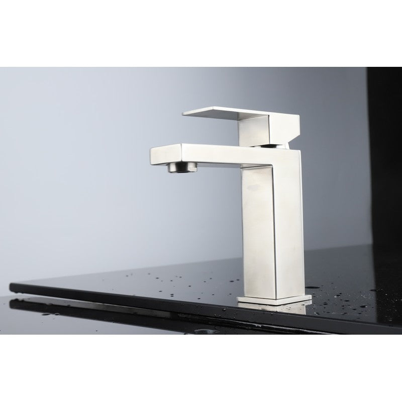 Lexora Monte Modern Stainless Steel Single Hole Bathroom Faucet - Gun Metal | LFS1012GM