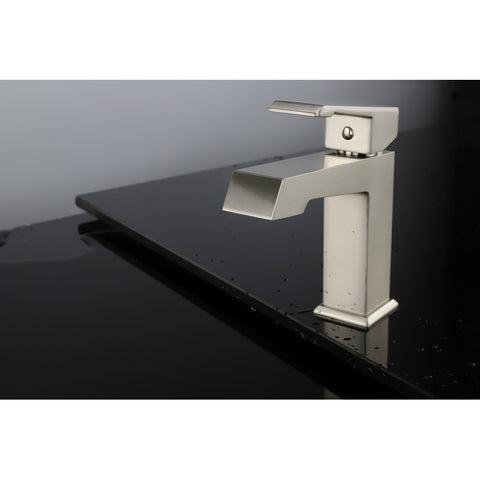 Image of Lexora Labaro Brass Single Hole Bathroom Faucet - Brushed Nickel | LFS3011BN