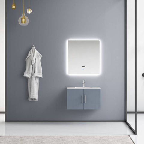 Image of Lexora Geneva Transitional Dark Grey 30" Single Sink Vanity Set | LG192230DBDSLM30F