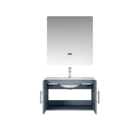 Image of Lexora Geneva Transitional Dark Grey 30" Single Sink Vanity Set | LG192230DBDSLM30F