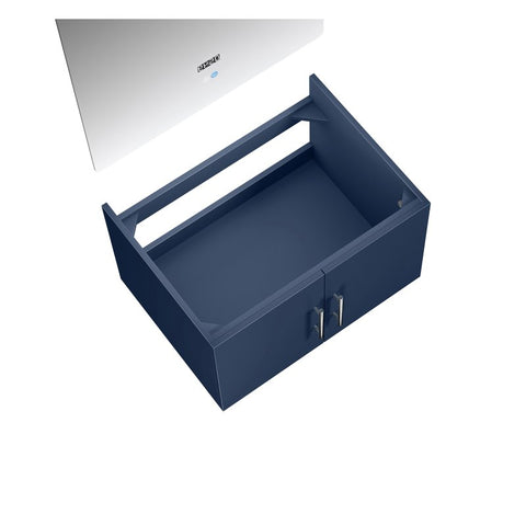 Image of Lexora Geneva Transitional Navy Blue 30" Vanity with 30" Led Mirror, no Top | LG192230DB00LM30
