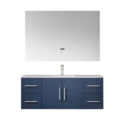 Image of Lexora Geneva Transitional Navy Blue 48" Single Sink Vanity Set | LG192248DEDSLM48F