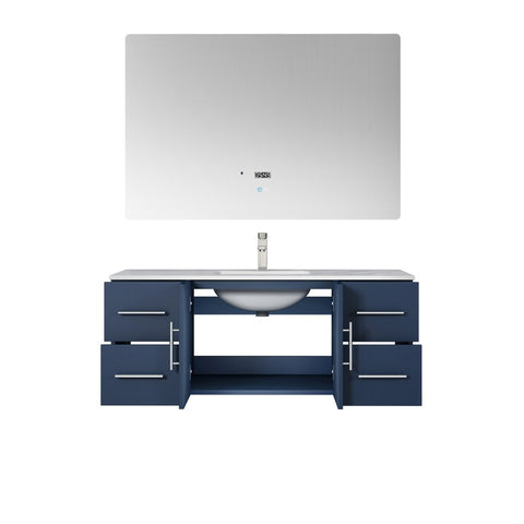 Image of Lexora Geneva Transitional Navy Blue 48" Single Sink Vanity Set | LG192248DEDSLM48F