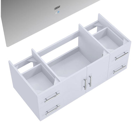 Image of Lexora Geneva Transitional Glossy White 48" Vanity with 48" Led Mirror, no Top | LG192248DM00LM48