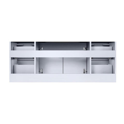 Image of Lexora Geneva Transitional Glossy White 48" Vanity with 48" Led Mirror, no Top | LG192248DM00LM48