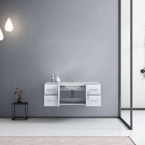 Image of Lexora Geneva Transitional Glossy White 48" Single Sink Vanity | LG192248DMDS000