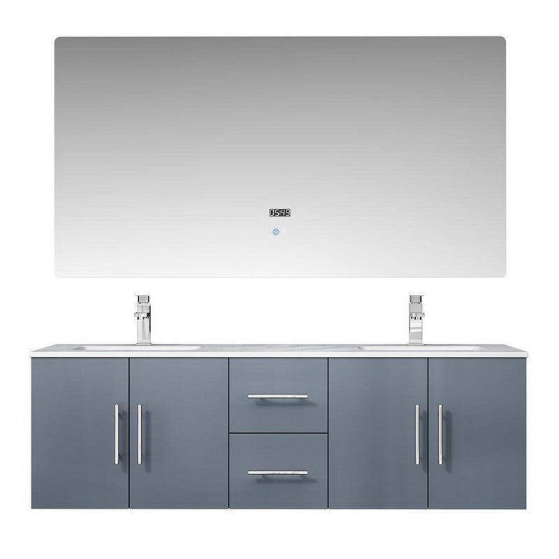 Lexora Geneva Transitional Dark Grey 60" Double Sink Vanity Set | LG192260DBDSLM60F