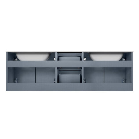 Image of Lexora Geneva Transitional Dark Grey 60" Double Sink Vanity with 60" Led Mirror | LG192260DBDSLM60