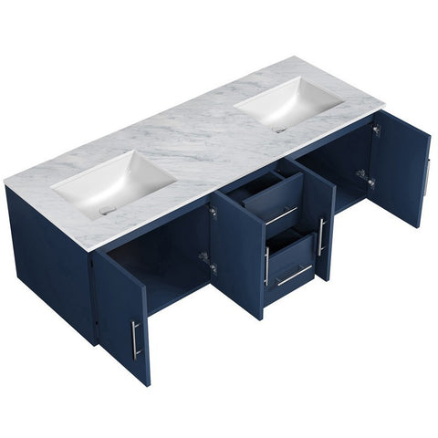 Image of Lexora Geneva Transitional Navy Blue 60" Double Sink Vanity | LG192260DEDS000