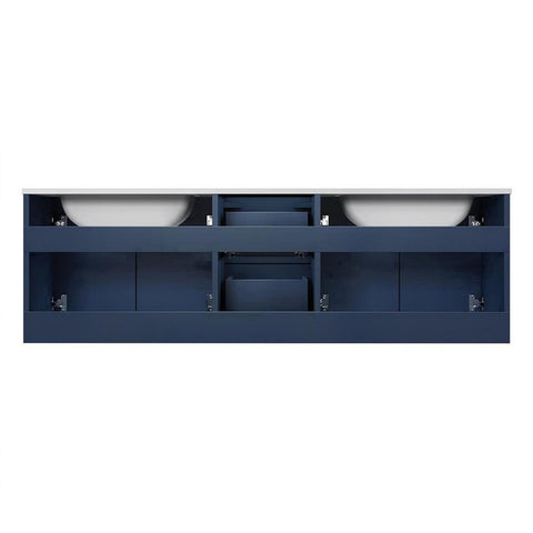 Image of Lexora Geneva Transitional Navy Blue 60" Double Sink Vanity Set | LG192260DEDSLM60F