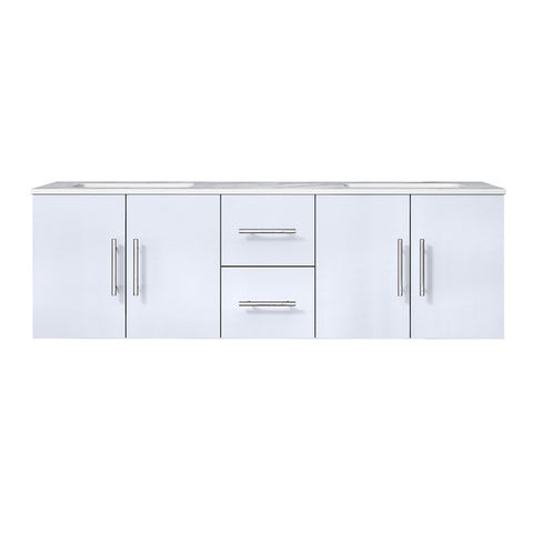 Image of Lexora Geneva Transitional Glossy White 60" Double Sink Vanity | LG192260DMDS000