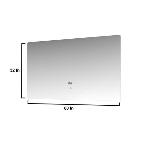 Image of Lexora Geneva Transitional Glossy White 60" Double Sink Vanity Set | LG192260DMDSLM60F