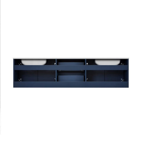 Image of Lexora Geneva Transitional Navy Blue 72" Double Sink Vanity Set | LG192272DEDSLM30F