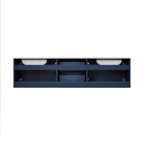 Image of Geneva Transitional Navy Blue 72" Double Sink Vanity with 30" Led Mirrors | LG192272DEDSLM30