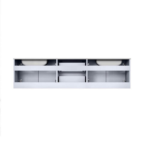 Image of Lexora Geneva Transitional Glossy White 72" Double Sink Vanity Set | LG192272DMDSLM30F