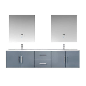 Lexora Geneva Transitional Dark Grey 80" Double Sink Vanity Set | LG192280DBDSLM30F