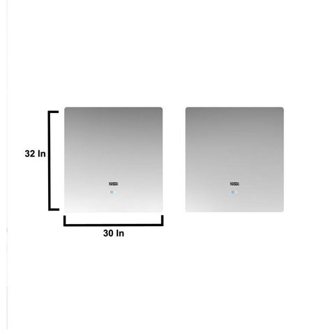 Image of Geneva Transitional Dark Grey 80" Double Sink Vanity with 30" Led Mirrors | LG192280DBDSLM30