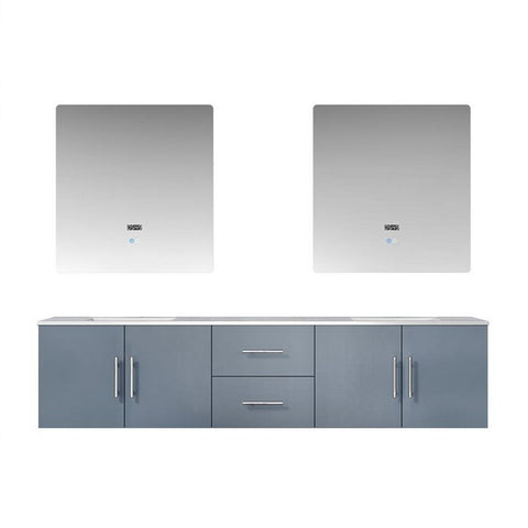 Image of Geneva Transitional Dark Grey 80" Double Sink Vanity with 30" Led Mirrors | LG192280DBDSLM30