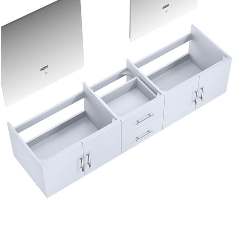 Image of Lexora Geneva Transitional Glossy White 80" Double Sink Vanity with 30" Led Mirrors, no Top | LG192280DM00LM30