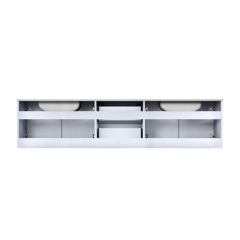 Image of Lexora Geneva Transitional Glossy White 80" Double Sink Vanity Set | LG192280DMDSLM30F