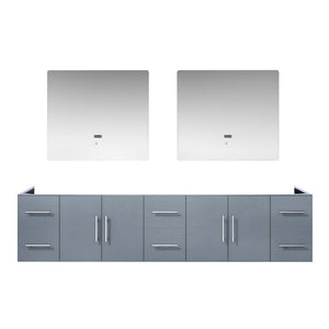 Lexora Geneva Transitional Dark Grey 84" Double Sink Vanity with 36" Led Mirrors, no Top | LG192284DB00LM36
