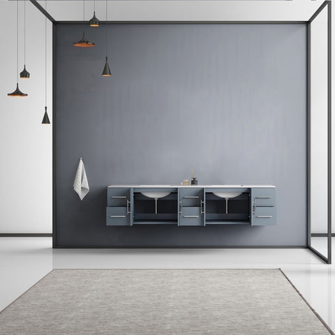 Image of Lexora Geneva Transitional Dark Grey 84" Double Sink Vanity | LG192284DBDS000