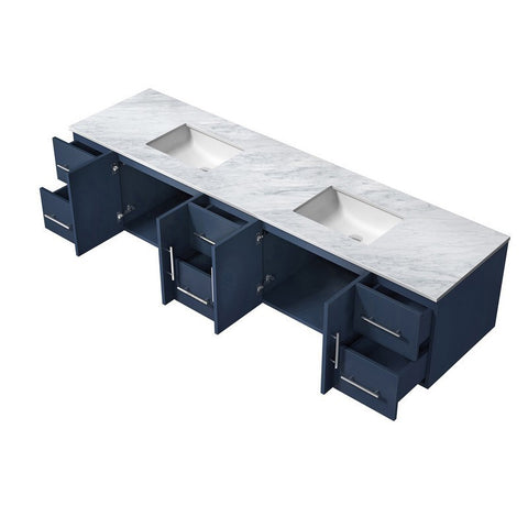 Image of Lexora Geneva Transitional Navy Blue 84" Double Sink Vanity | LG192284DEDS000