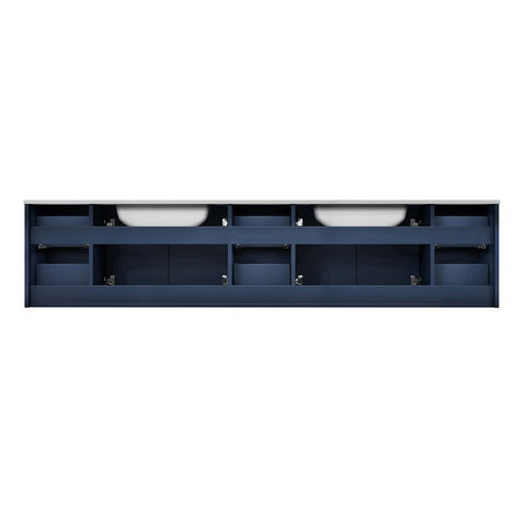 Image of Lexora Geneva Transitional Navy Blue 84" Double Sink Vanity | LG192284DEDS000