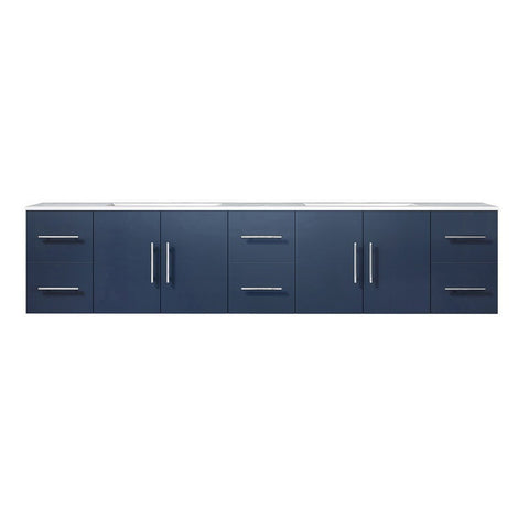Image of Lexora Geneva Transitional Navy Blue 84" Double Sink Vanity | LG192284DEDS000