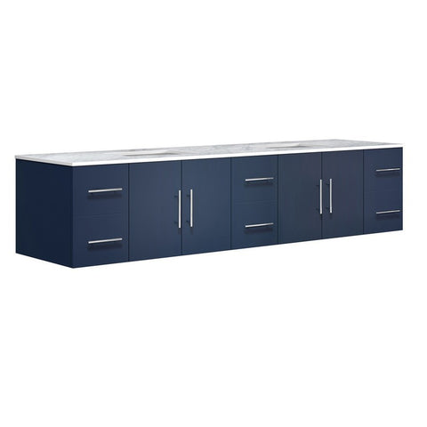 Image of Lexora Geneva Transitional Navy Blue 84" Double Sink Vanity | LG192284DEDS000