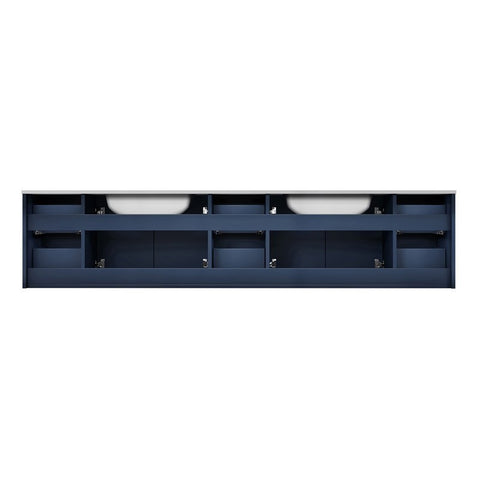 Image of Lexora Geneva Transitional Navy Blue 84" Double Sink Vanity Set | LG192284DEDSLM36F