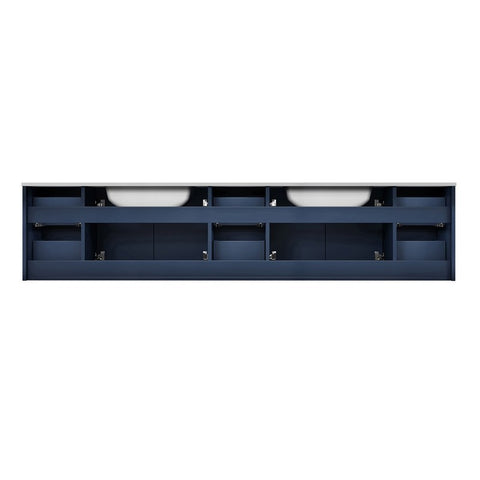 Image of Geneva Transitional Navy Blue 84" Double Sink Vanity with 36" Led Mirrors | LG192284DEDSLM36