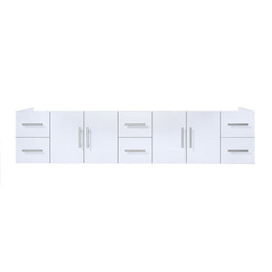 Lexora Geneva Transitional Glossy White 84" Vanity Cabinet Only | LG192284DM00000