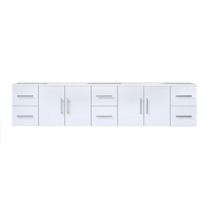 Lexora Geneva Transitional Glossy White 84" Double Sink Vanity | LG192284DMDS000